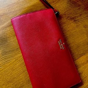 Red Kate spade wrist wallet